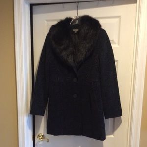 Black fabric dress coat